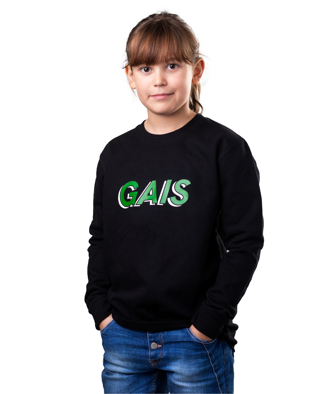 Sweatshirt-Jr-Svart-GAIS-model